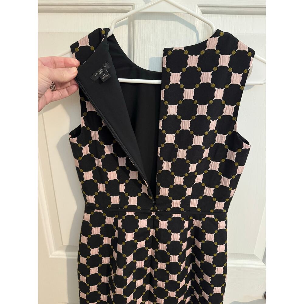 Ann Taylor New Black Pink Geometric Sleeveless Dress Lined Size 0 Petite - Picture 5 of 5